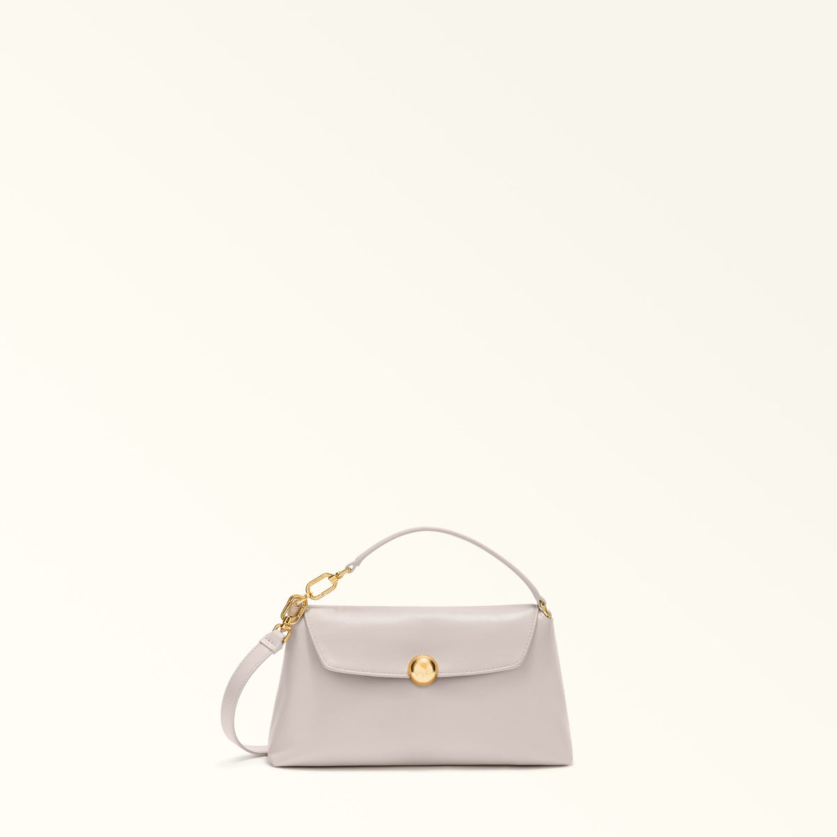 Beige Furla Sfera Soft Mini Crossbody Top Handle, natural leather