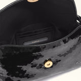 Black Furla Sfera Soft Mini Crossbody Top Handle, paillettes – view 3