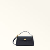 Navy Furla Sfera Soft Mini Crossbody Top Handle, natural leather