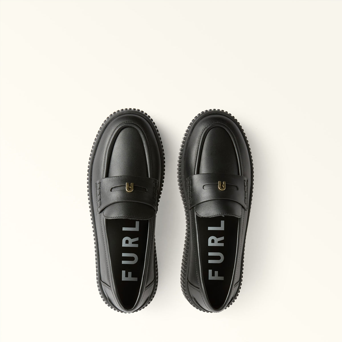 Black Furla Sky Loafer, shoes natural leather – view 3