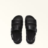 Black Furla Sporty Chic Sandal T.35, shoes natural leather – view 3