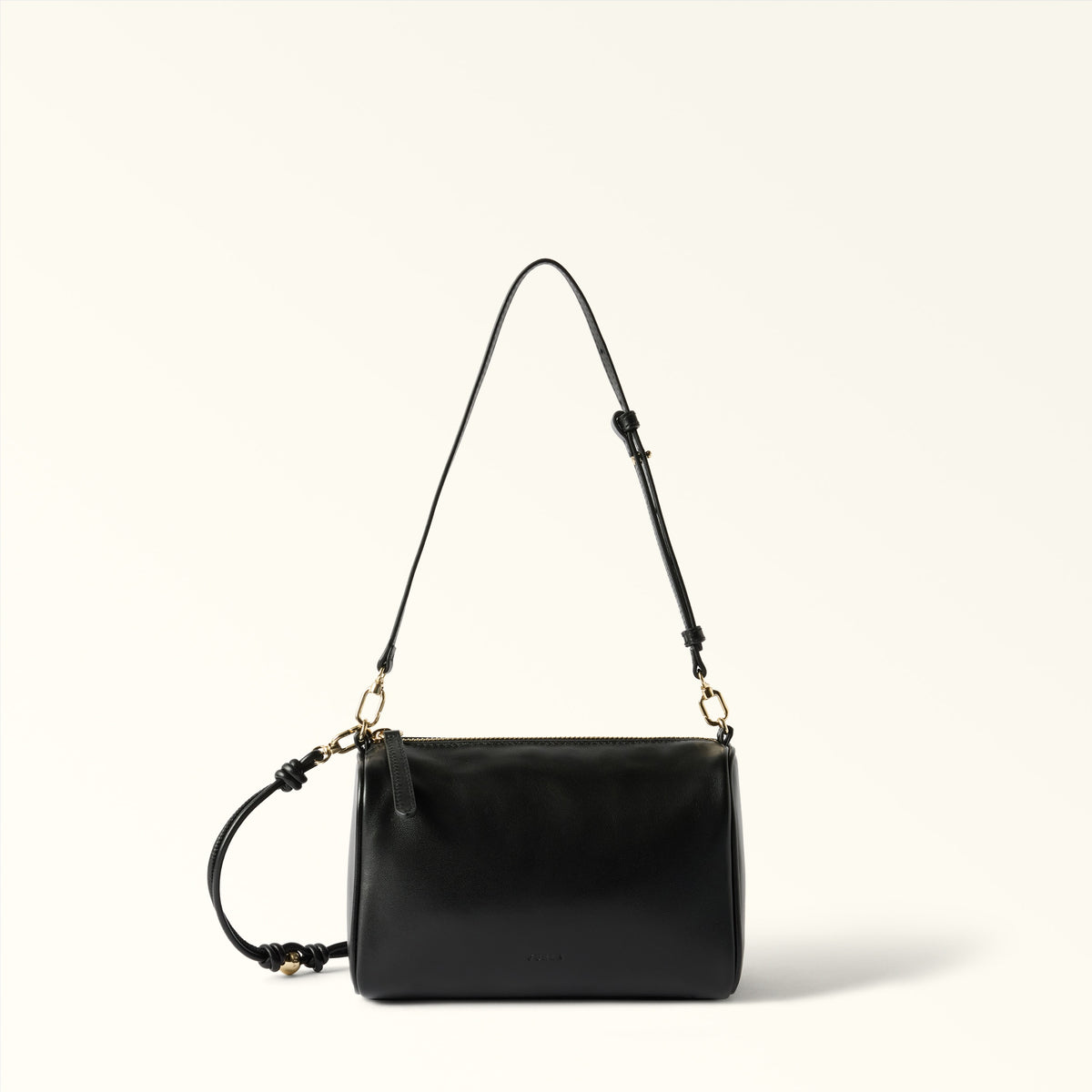 Black Furla Talia Crossbody, natural leather