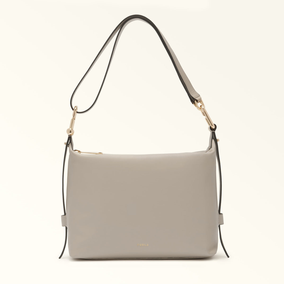 Taupe Furla Tonie M Hobo Aw25, natural leather