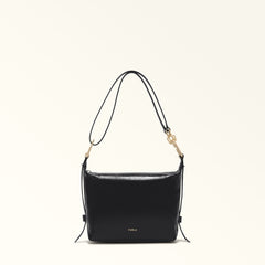 Black Furla Tonie Mini Hobo Aw 25, natural leather