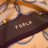 Brown Furla Tortona Carre' 90x90, scarf silk