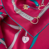 Red Furla Tortona Carre' 90x90, scarf silk
