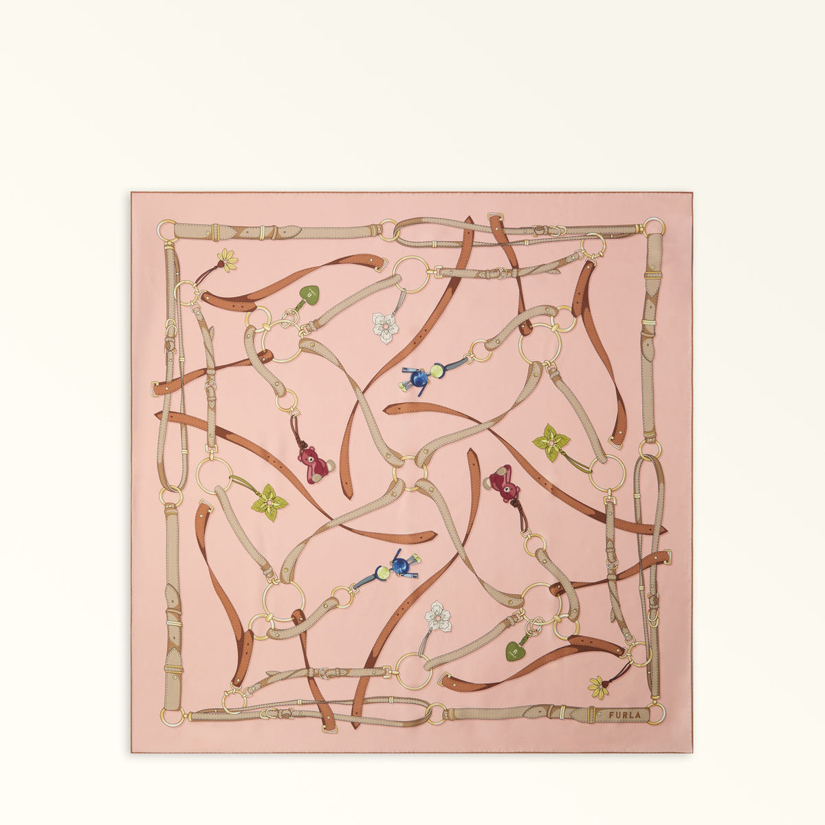 Pink Furla Tortona Carre' 90x90, scarf silk – view 3