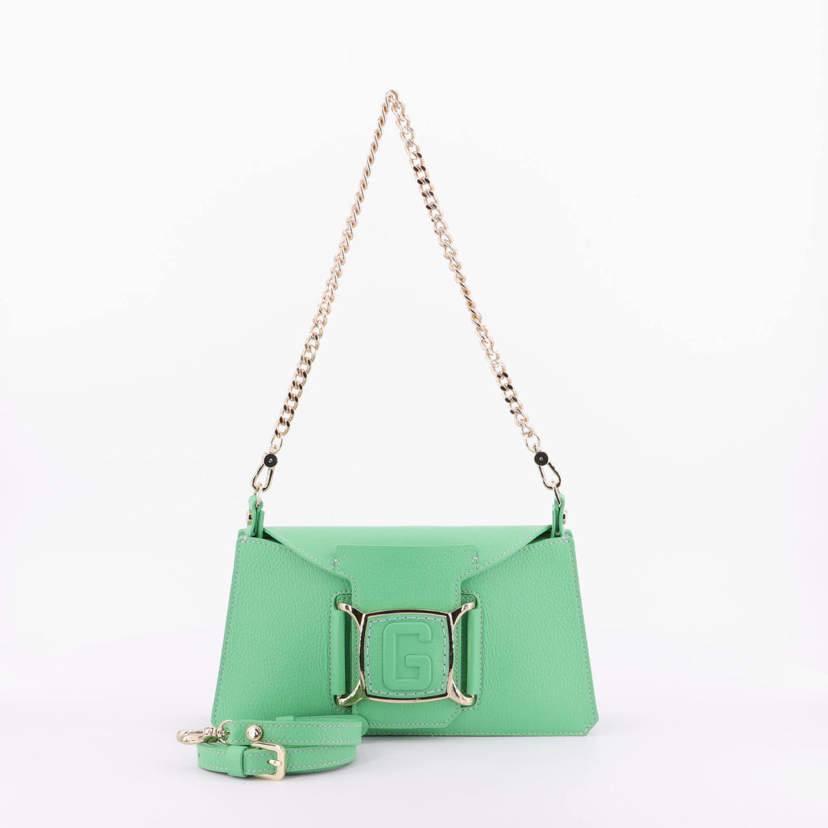 Green Gironacci Clutch 2390, natural leather