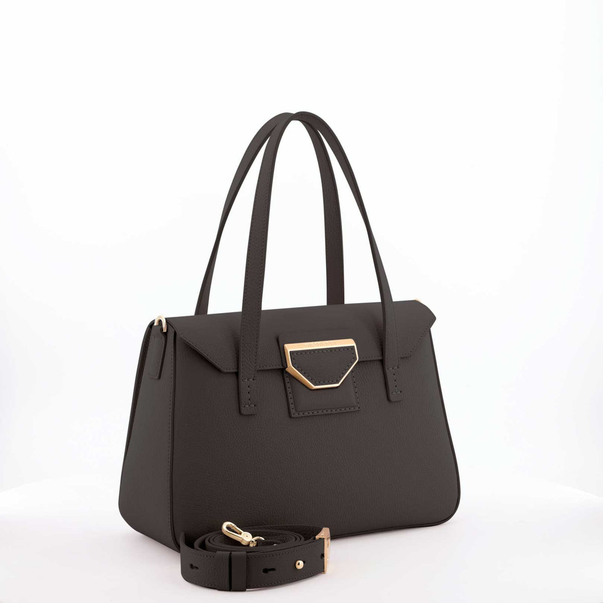 Black Gironacci L Tote bag 3133, natural leather