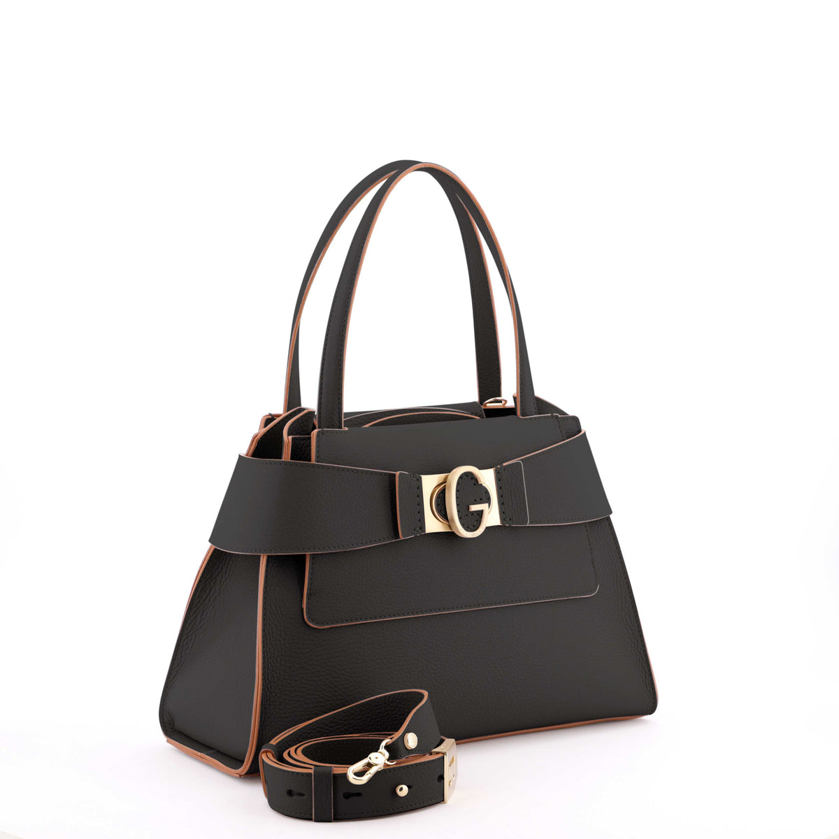 Black Gironacci Mimi L Tote bag 3122, natural leather