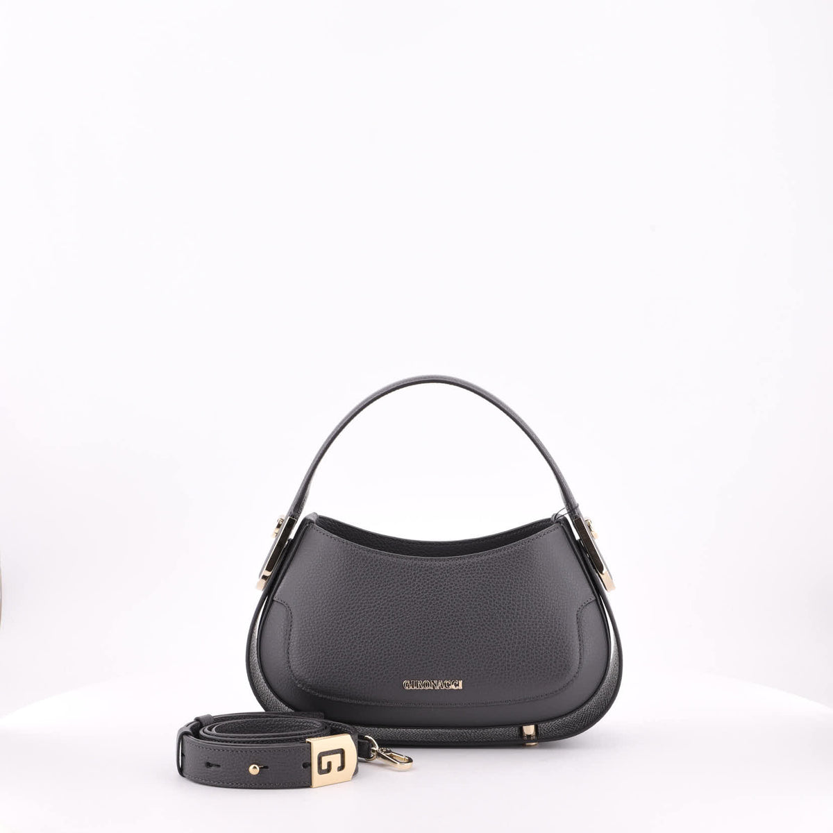 Black Gironacci Shoulder Bag 3150, natural leather – view 2