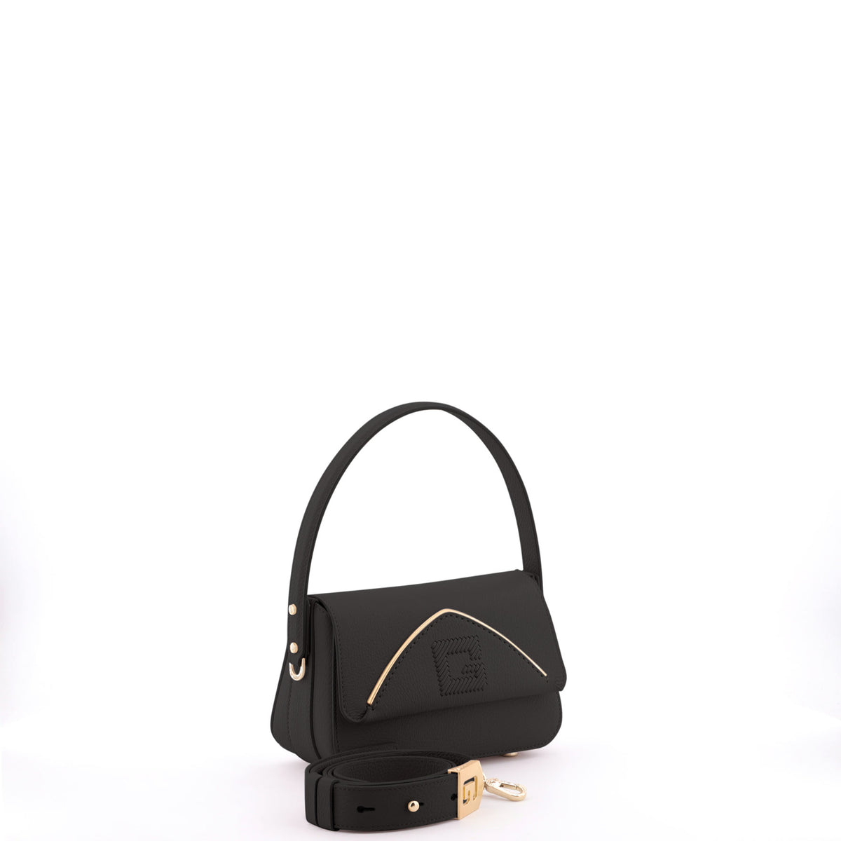 Black Gironacci Shoulder Bag 3340, handbag natural leather
