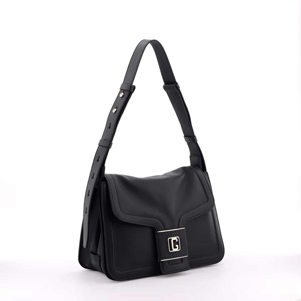 Black Gironacci Shoulder Bag 3370, natural leather – view 2
