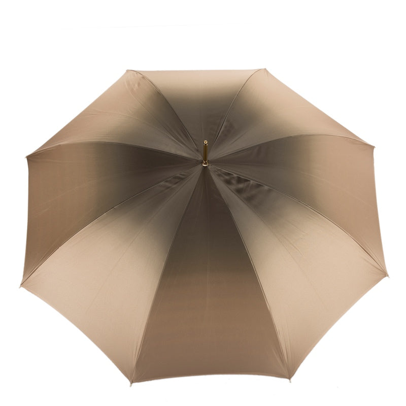 Beige Pasotti Ivory Umbrella With Striped Interior, Double Cloth – view 6