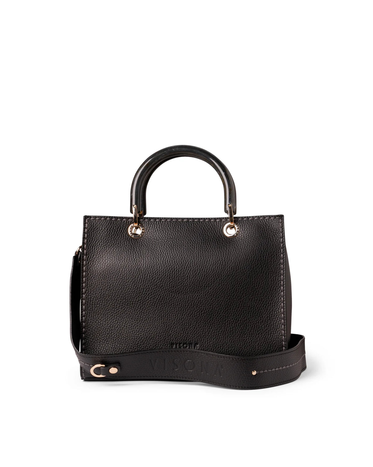 Black Plinio Visona Ambra, handbag natural leather – view 3