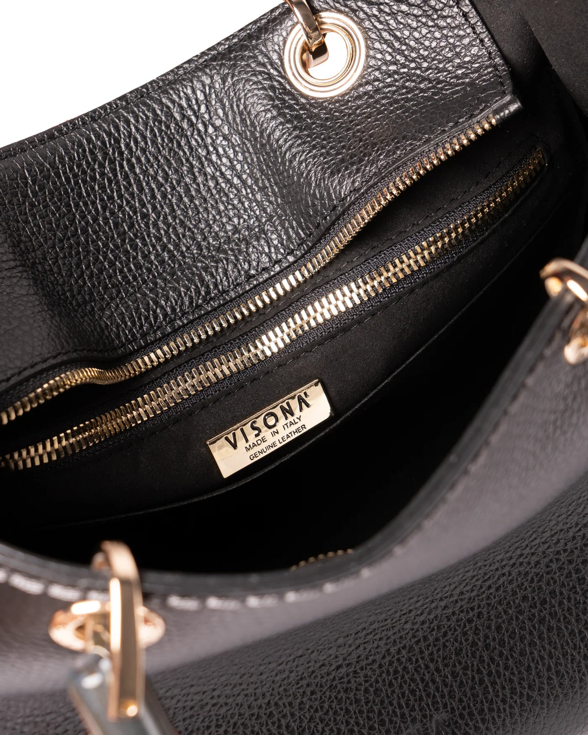 Black Plinio Visona Ambra, handbag natural leather – view 4