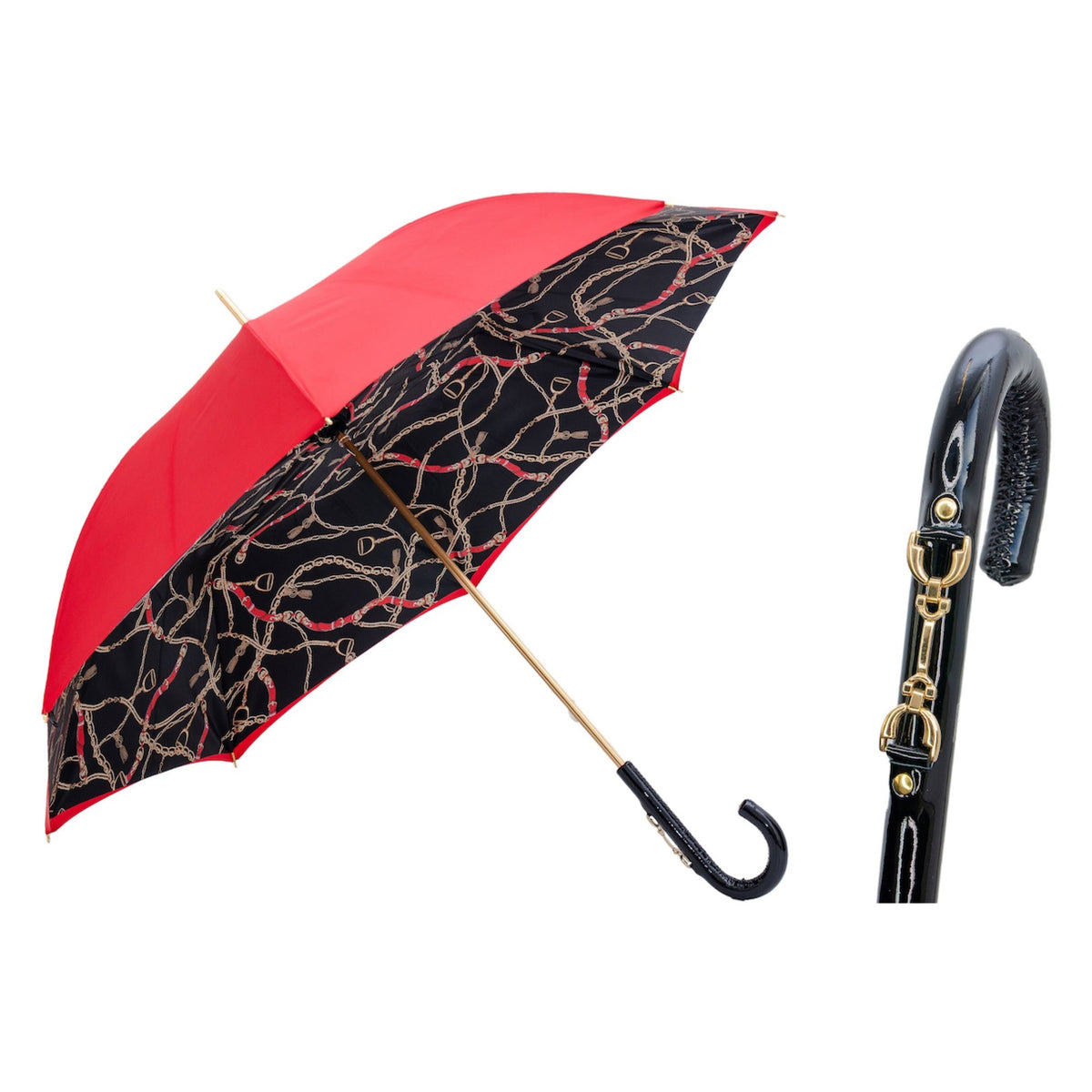 red-umbrella-with-bridles-print-double-cloth