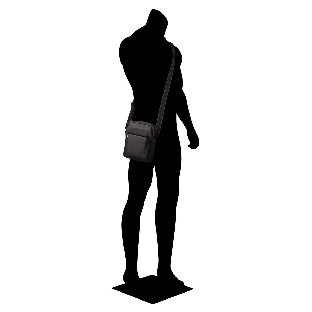 Black Roncato Alaska Man Body Bag, crossbody natural leather – view 4