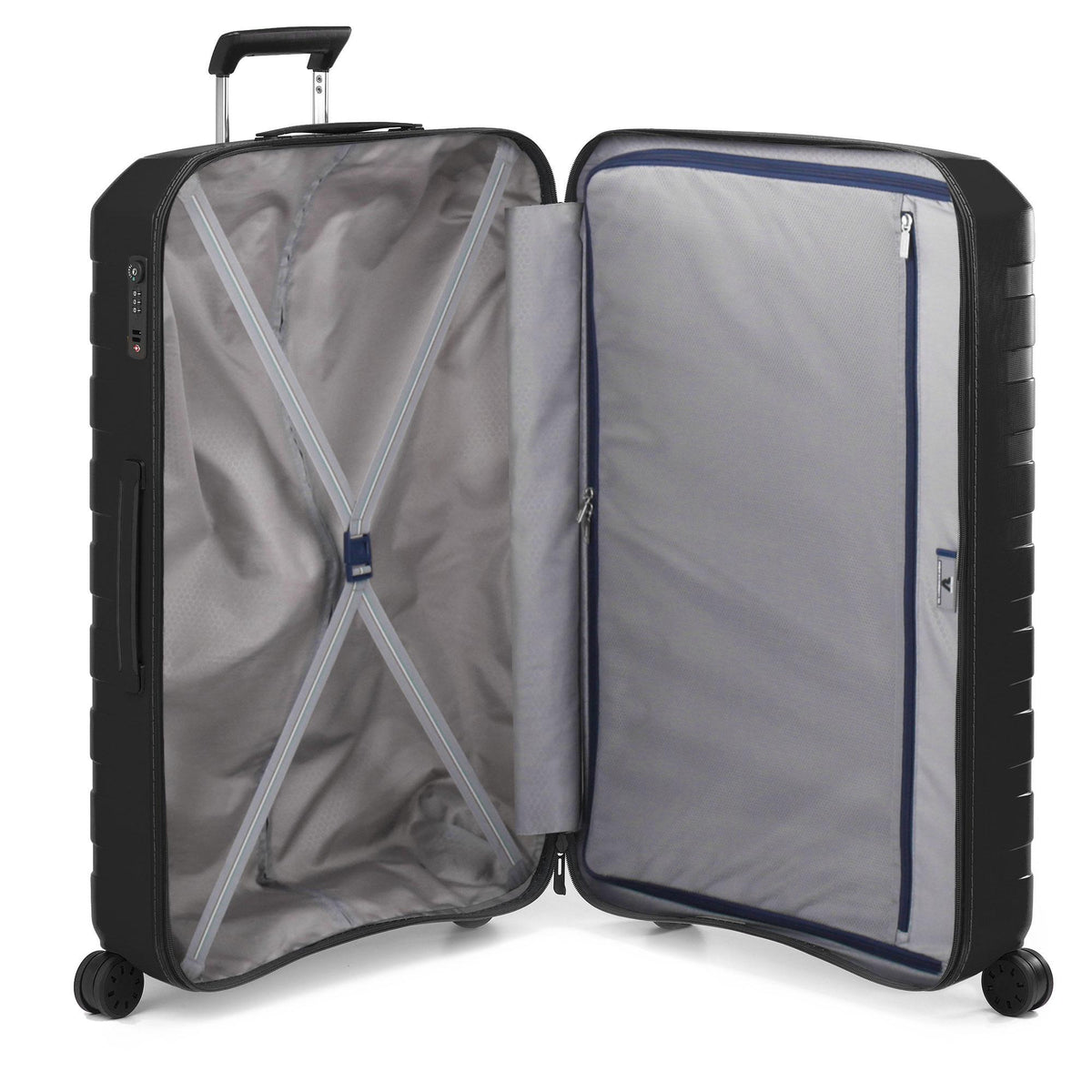 Navy Roncato Box Sport 2.0 Large Trolley 4 Wheels, hardside luggage polypropylene – view 3