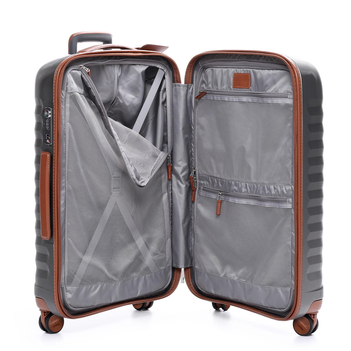 Grey Roncato E-Lite Medium Trolley, hardside luggage polycarbonate – view 3