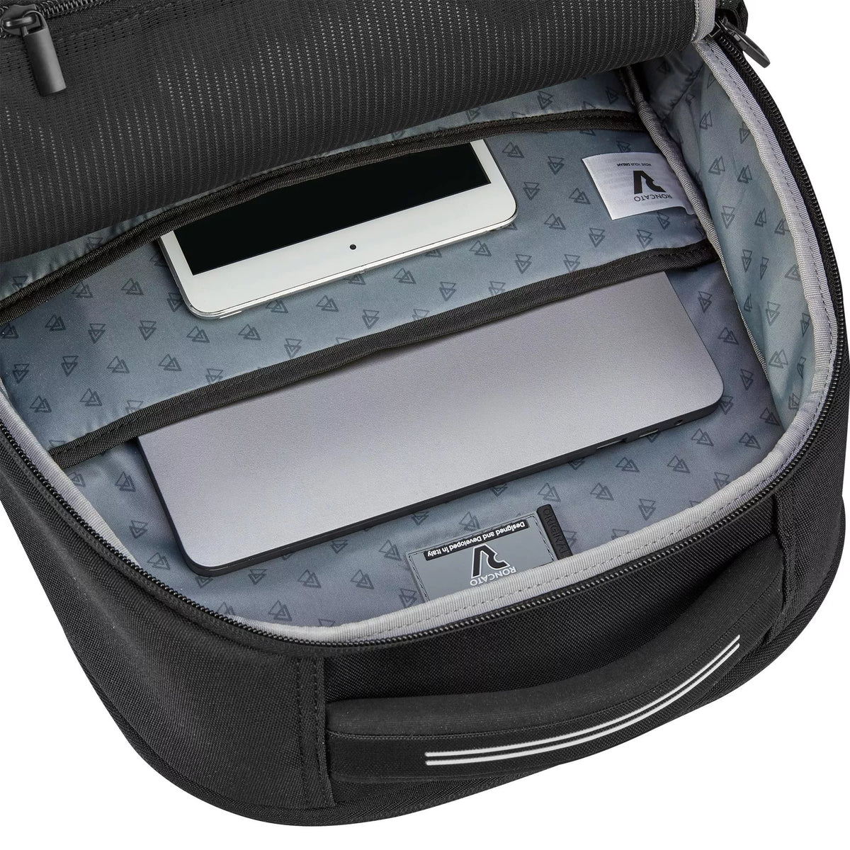 Black Roncato K 2 Business Backpack, laptop backpack polyester – view 3