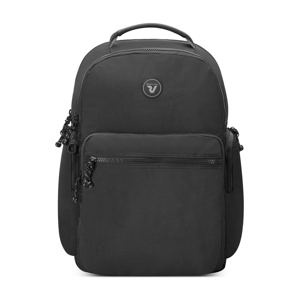 Black Roncato Rolling Large Backpack 2 Compartments, nylon
