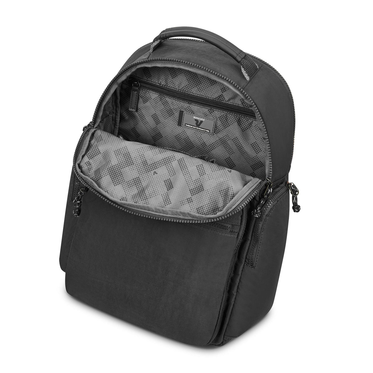 Black Roncato Rolling Large Backpack 2 Compartments, nylon – view 4