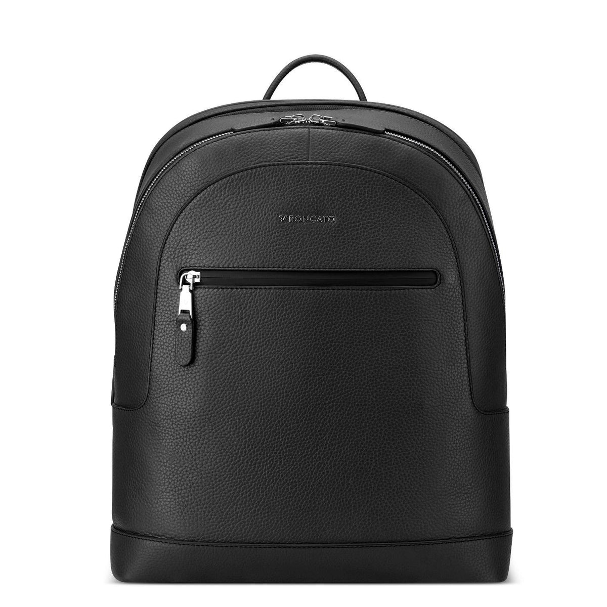 Black Roncato Sidney 14" Laptop Backpack, natural leather