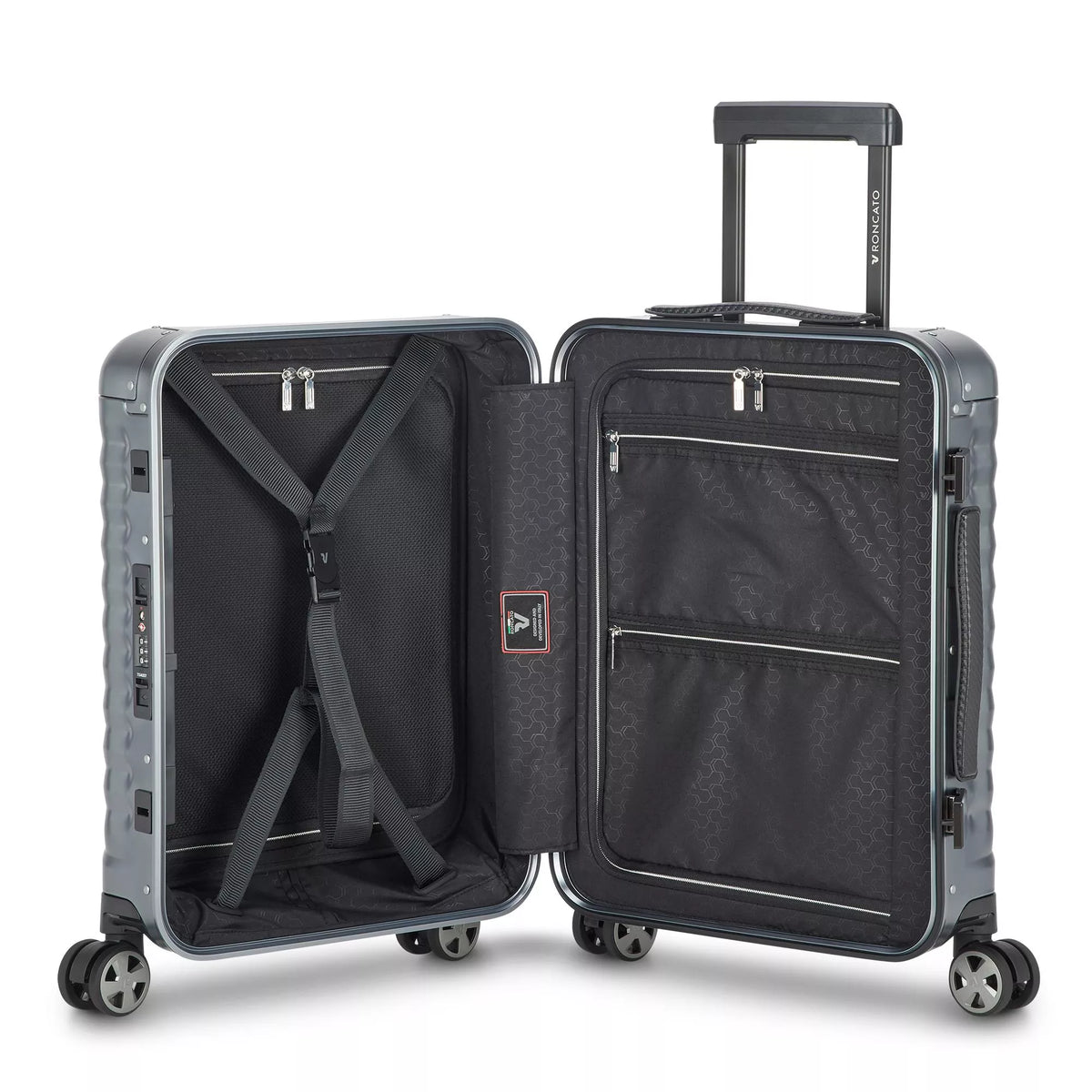Grey Roncato UNO AL Cabin spinner, hardside luggage aluminium – view 3