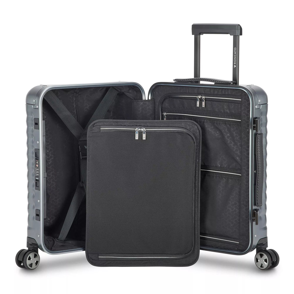 Grey Roncato UNO AL Cabin spinner, hardside luggage aluminium – view 4