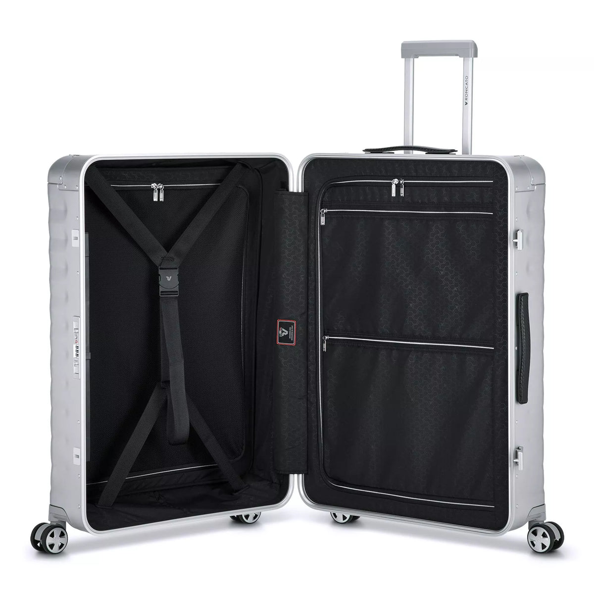 Silver Roncato UNO AL Large spinner, hardside luggage aluminium – view 10
