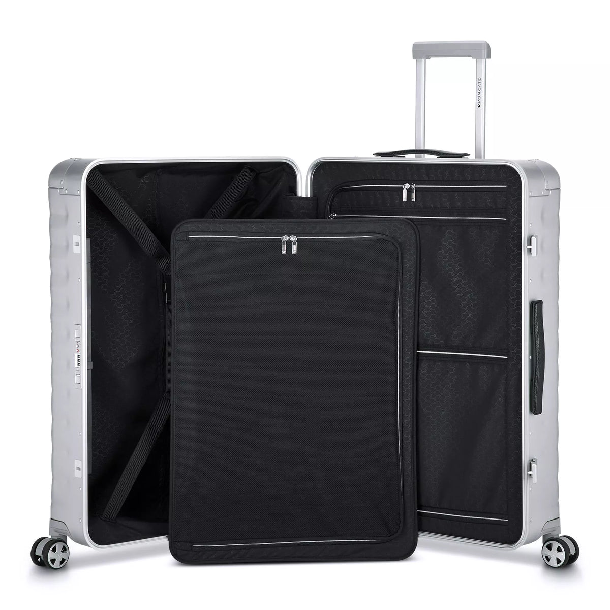 Silver Roncato UNO AL Large spinner, hardside luggage aluminium – view 6