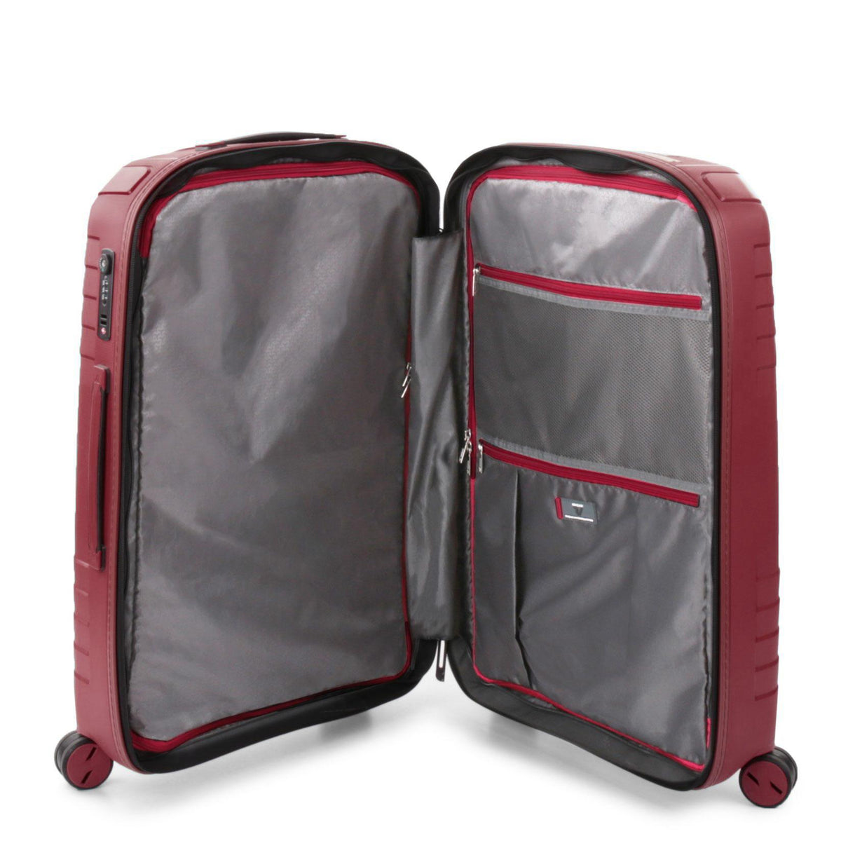 Burgundy Roncato Ypsilon Expandable Large Trolley, hardside luggage – view 3