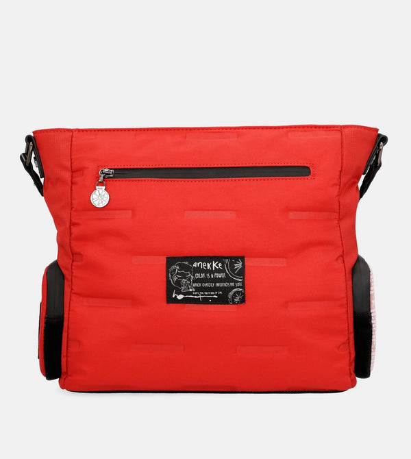 Nature Colors red shoulder bag with pockets