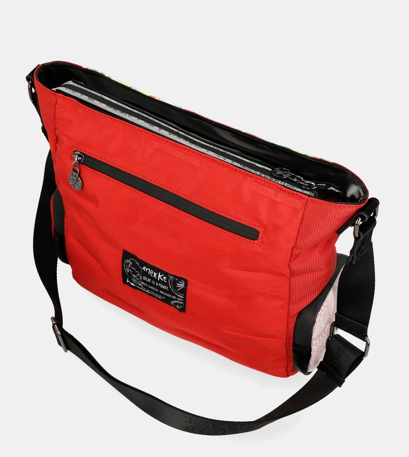 Nature Colors red shoulder bag with pockets