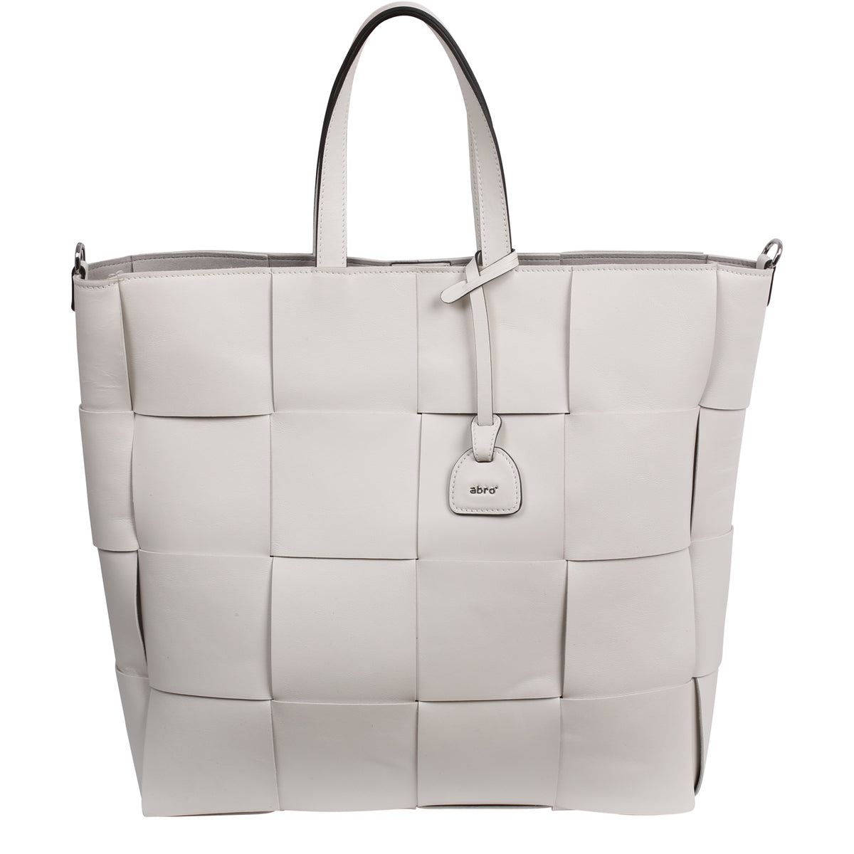 White Abro Chessboard Shopper, tote natural leather – view 5