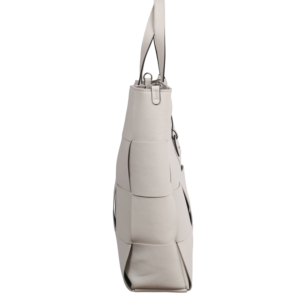 White Abro Chessboard Shopper, tote natural leather – view 7