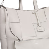 White Abro Chessboard Shopper, tote natural leather – view 9