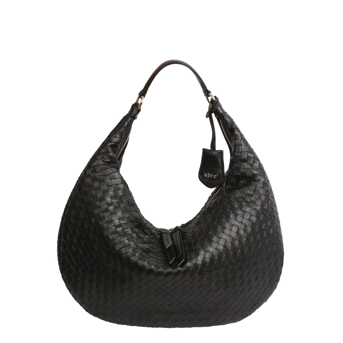 Black Abro Nana Shoulder Bag, natural leather