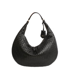 Black Abro Nana Shoulder Bag, natural leather
