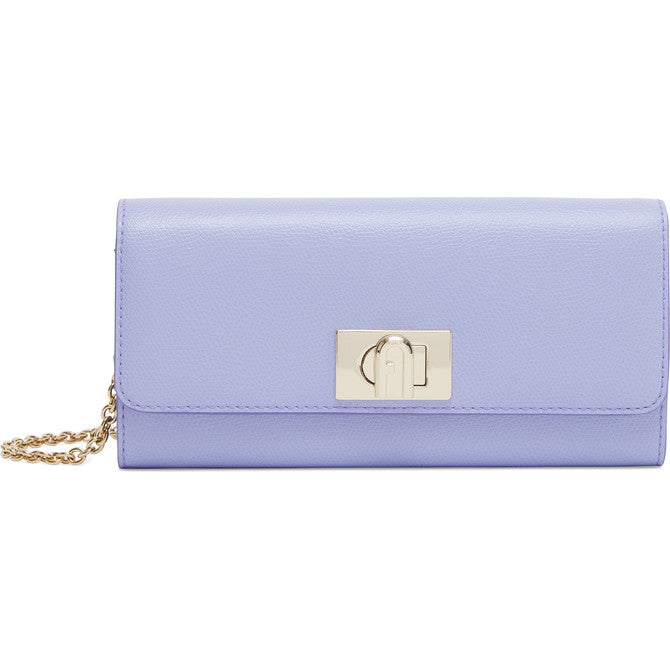 Purple Furla 1927 Chain Wallet, natural leather