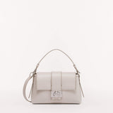 Silver Furla Charlie S Shoulder Bag, natural leather
