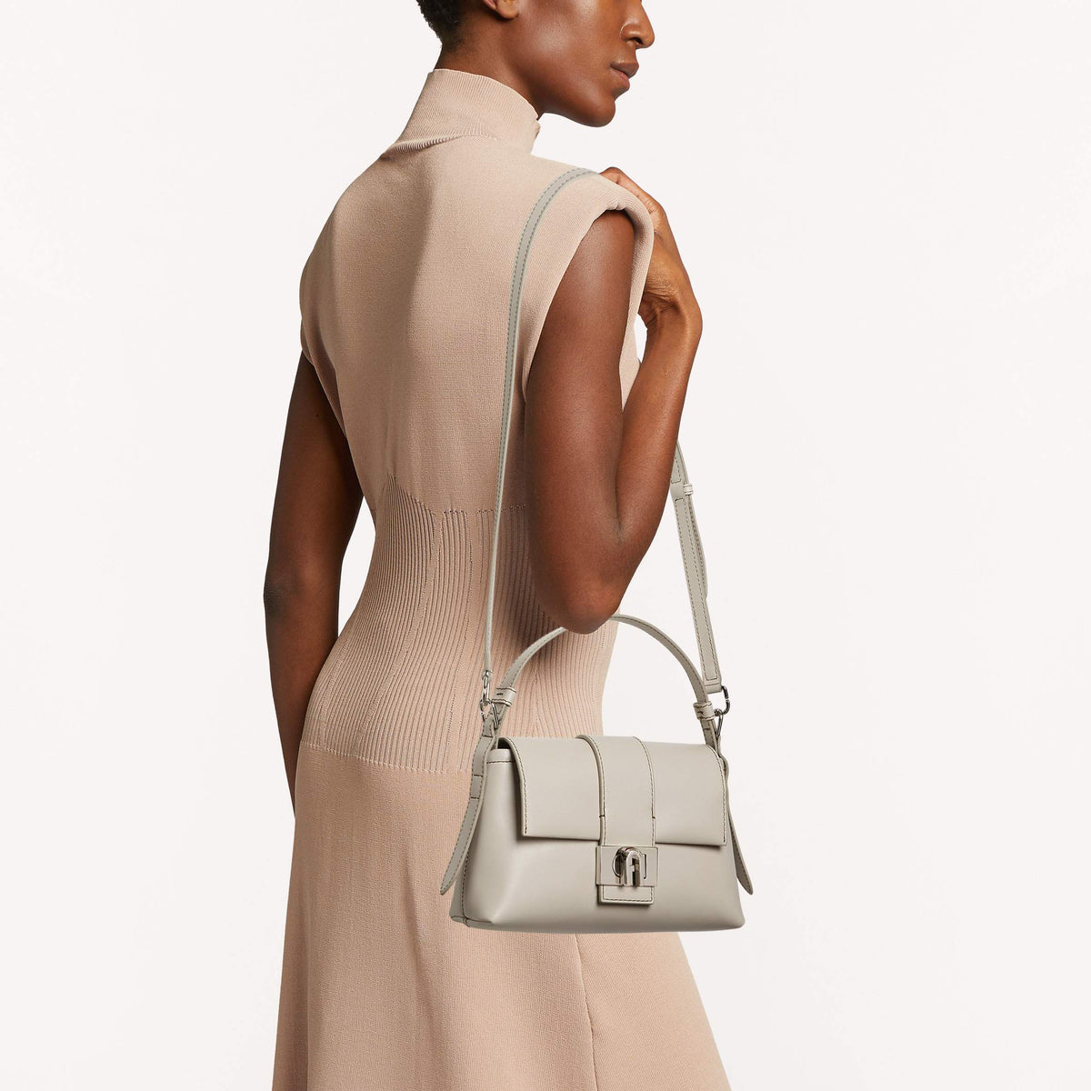 Silver Furla Charlie S Shoulder Bag, natural leather – view 5