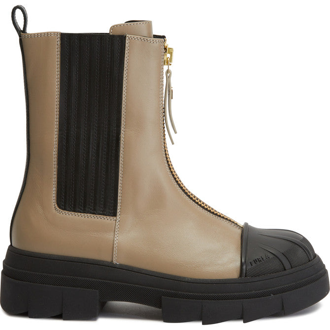 Beige Furla Gum Chelsea Boot, shoes natural leather – view 5