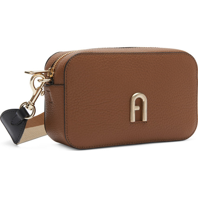 Brown Furla Primula Mini Crossbody Webbing Strap, natural leather – view 4