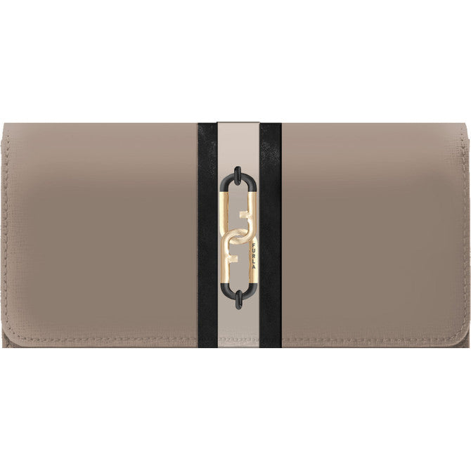 Grey Furla Sirena Continental Wallet, natural leather