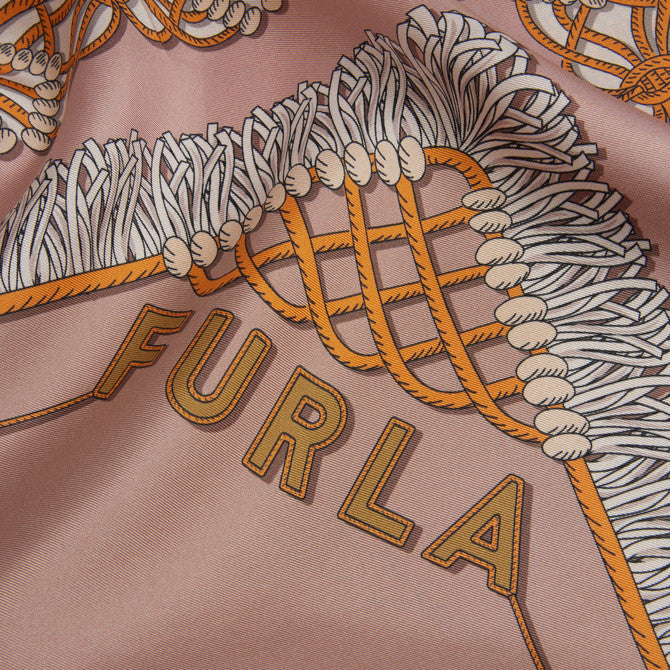 Pink Furla Tortona Carre' 90x90, scarf silk