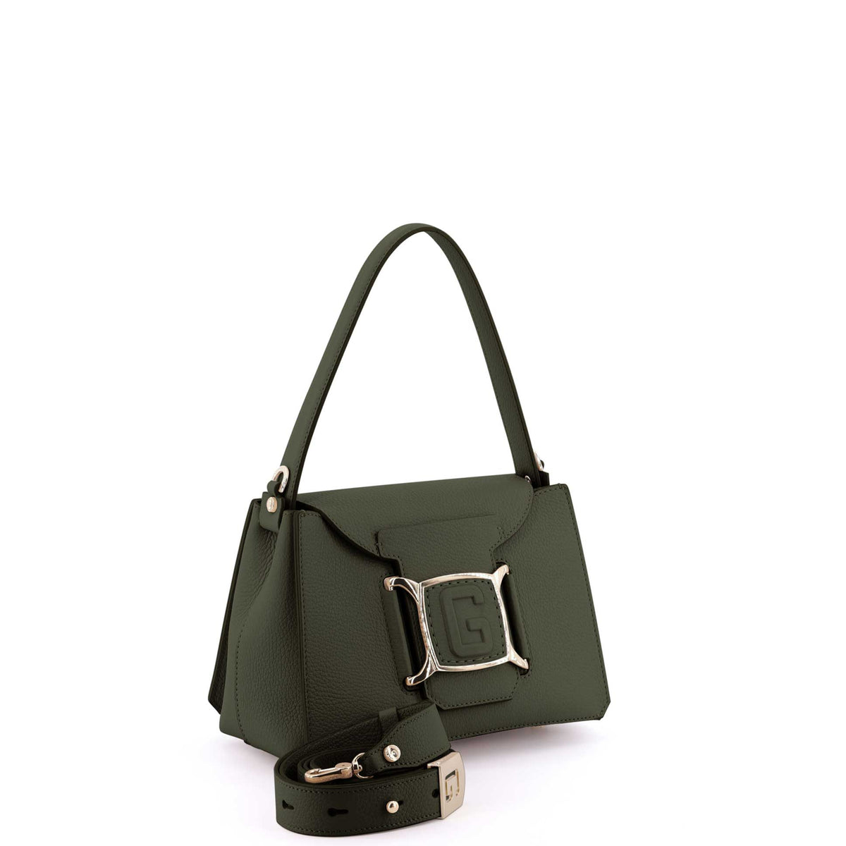Green Gironacci M Shoulder Bag 2393, natural leather