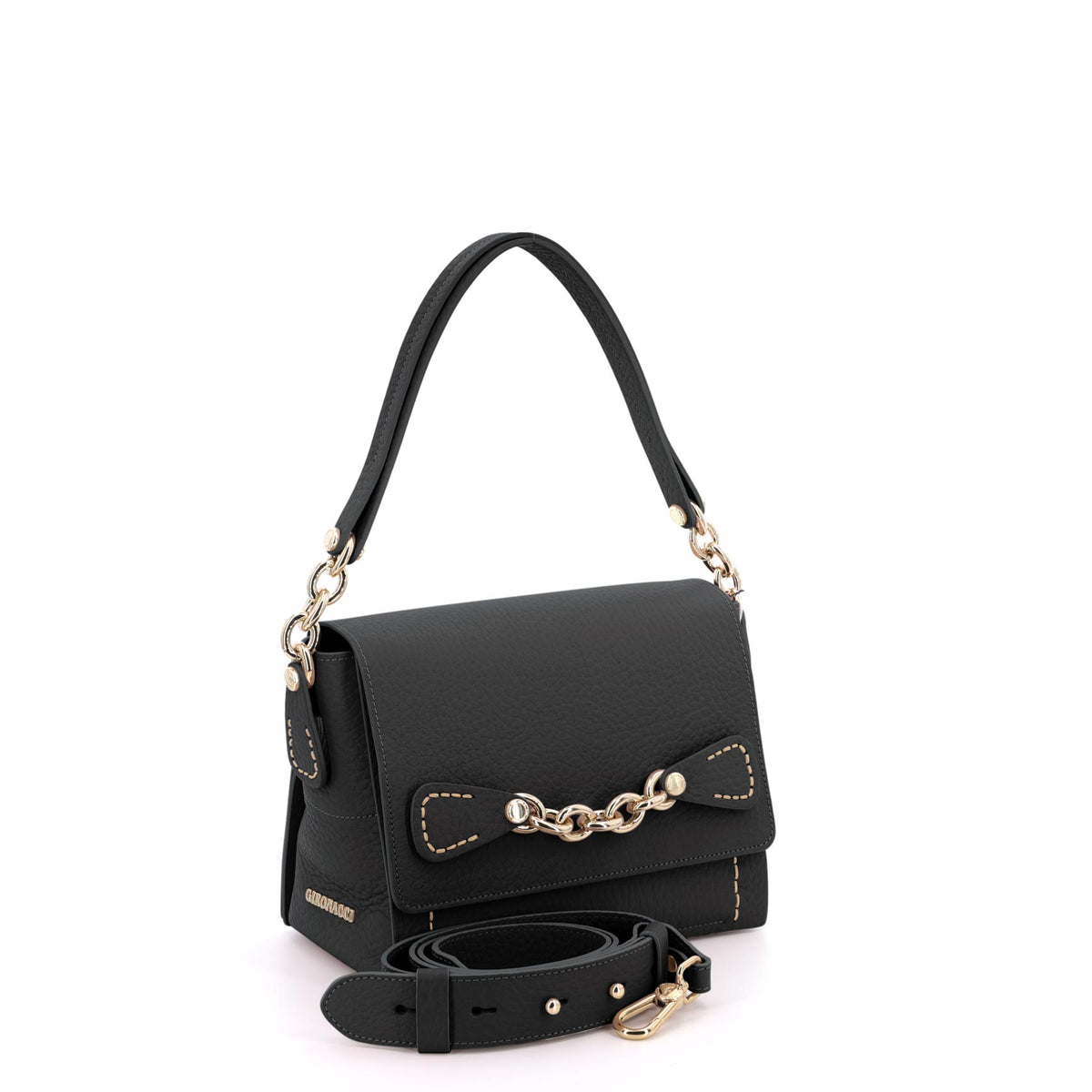 Black Gironacci M Shoulder bag 2434, natural leather