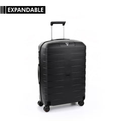 Navy Roncato Box 4.0 EXPANDABLE MEDIUM TROLLEY, hardside luggage